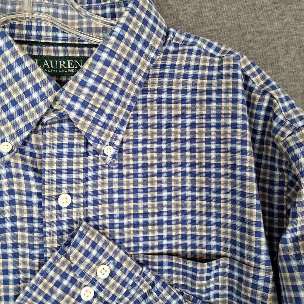 Lauren Ralph Lauren Classic Fit Long Sleeve Button Shirt Plaid Non Iron 17 32/33